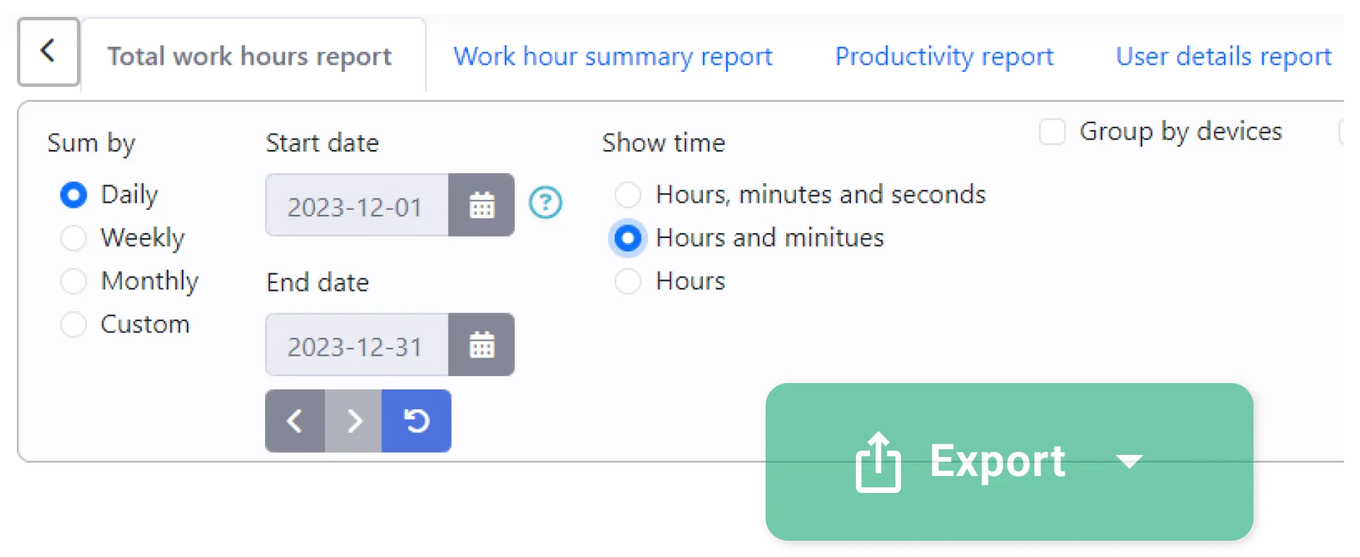 Export NCheck Total Work Hours for QuickBooks