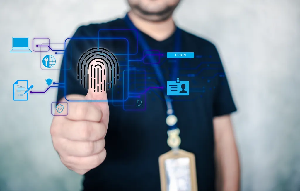 person gets identified with fingerprint scan