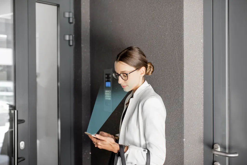 Guest trying to enter a building